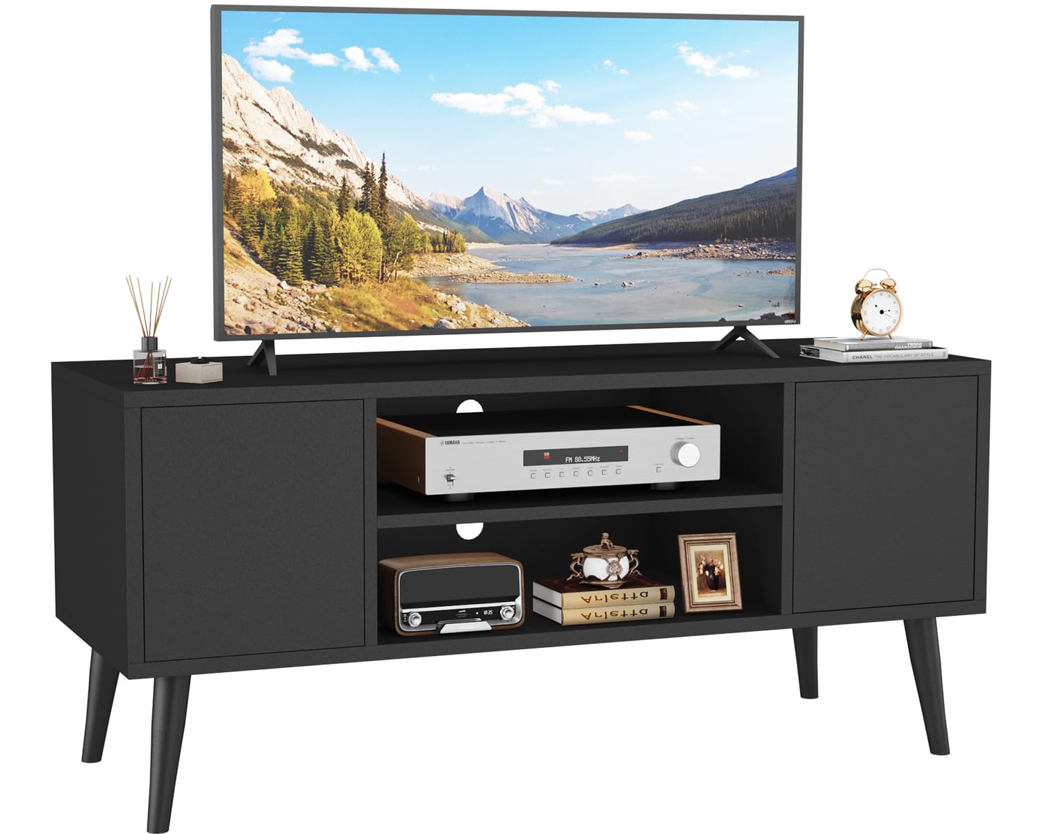HOMEFORT Retro TV Stand, Mid-Century TV Console Table, Fits up to